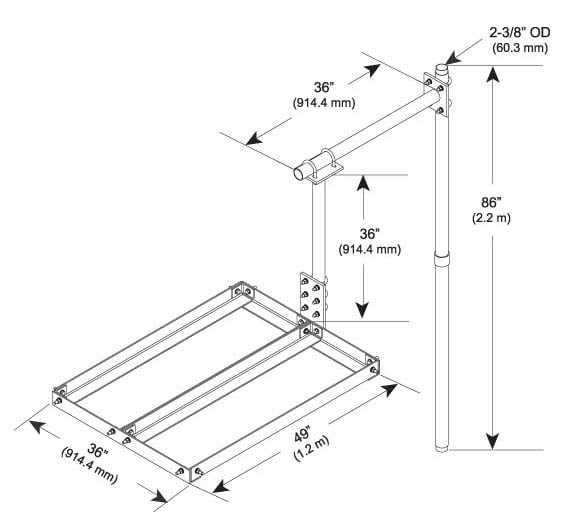 Commscope RF-PM86 | Non-Penetrating Parapet Roof Mount, 2-3/